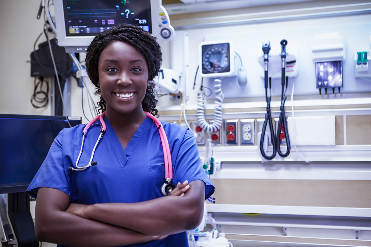 Portrait Of Female Nurse In Emergency Room